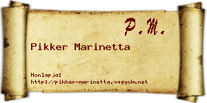 Pikker Marinetta névjegykártya